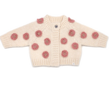 Load image into Gallery viewer, oh baby! Scandi Flower Knit Cardigan - Heather Cream
