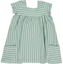 Load image into Gallery viewer, Rylie Dress - Green/Ivory Stripe