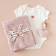 Load image into Gallery viewer, Onesie Pink Heart Baby Bodysuit Organic Graphic Tee Gift