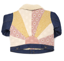 Load image into Gallery viewer, oh baby! Quilted Sunrise Denim Jacket with Snowdrift Lining - Multi Color