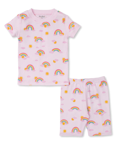 PJs Sunshine Rainbows Short PJ Set Snug PRT - Pink