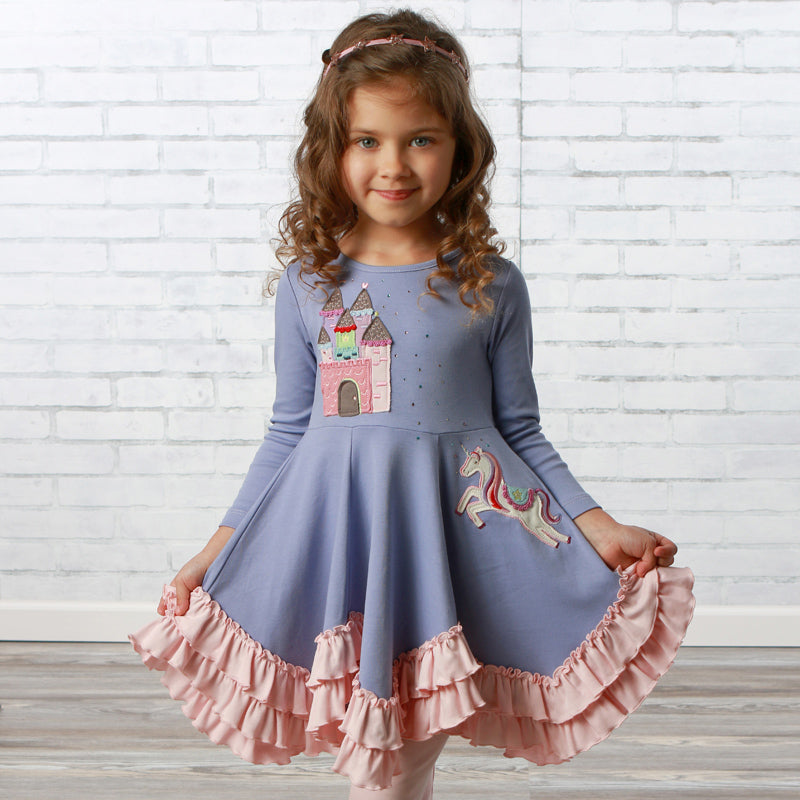 Unicorn Princess Dress - Persian Violet  Nesting Baby and Child Boutique