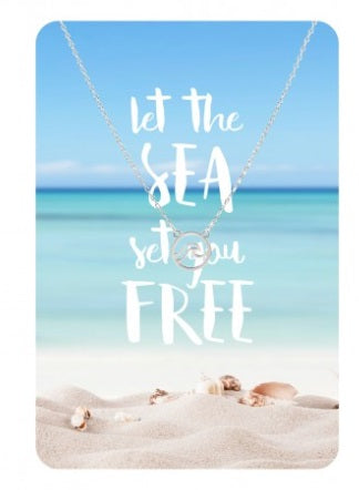 Let the Sea Set You Free Keepsake Card Necklace