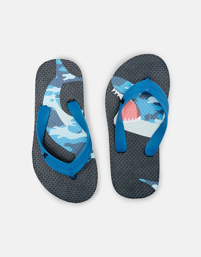 JNR Flip Flop Lightweight Summer Sandal - Camo Sharks