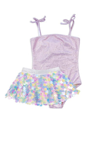 1pc & Paillette Skirt - Lilac