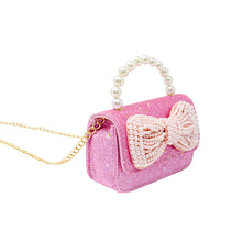 Load image into Gallery viewer, Glitter Pearl Handle Bow Handbag
