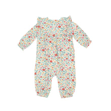 Load image into Gallery viewer, Ruby'S Garden Ditsy Ruffle Sleever  Romper Multi Pink