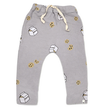 Load image into Gallery viewer, oh baby! Brooklyn Jogger with Milk &amp; Cookies Print - Pale Gray