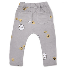 Load image into Gallery viewer, oh baby! Brooklyn Jogger with Milk &amp; Cookies Print - Pale Gray