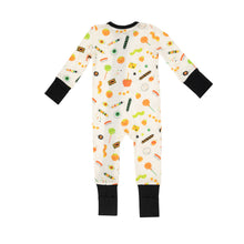 Load image into Gallery viewer, Halloween Candies 2 Way Zipper  Romper Ivory Multi