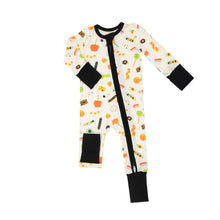 Load image into Gallery viewer, Halloween Candies 2 Way Zipper  Romper Ivory Multi