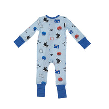 Load image into Gallery viewer, Hockey 2 Way Zipper  Romper Blue