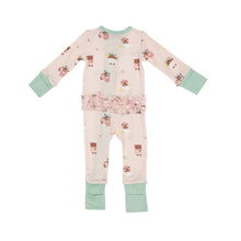 Load image into Gallery viewer, Spa Day Ruffle Zipper Romper Pink  Multi