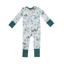 Load image into Gallery viewer, Winter Fun Skiing 2 Way Zipper  Romper Blue