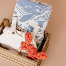 Load image into Gallery viewer, Teether Crab Cotton Crochet Summer Nautical Ocean