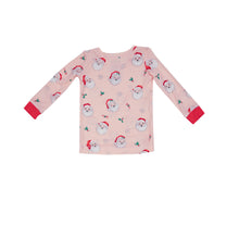 Load image into Gallery viewer, Vintage Santa Pink L/S Loungwear Set  Pink Multi