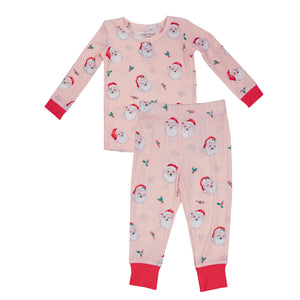 Vintage Santa Pink L/S Loungwear Set  Toddler Pink Multi