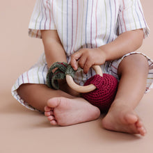 Load image into Gallery viewer, Teether Beet Cotton Crochet Rattle Baby Toy Spring Summer