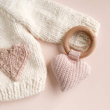 Load image into Gallery viewer, Teether Heart Cotton Crochet Rattle Baby Toy Spring Summer