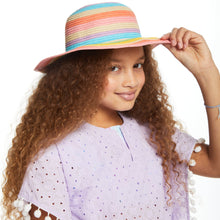 Load image into Gallery viewer, Rainbow Striped Sunhat - Beige Rainbow
