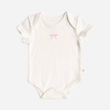 Load image into Gallery viewer, Onesie Pink Bow Baby Bodysuit Organic Graphic Tee Gift