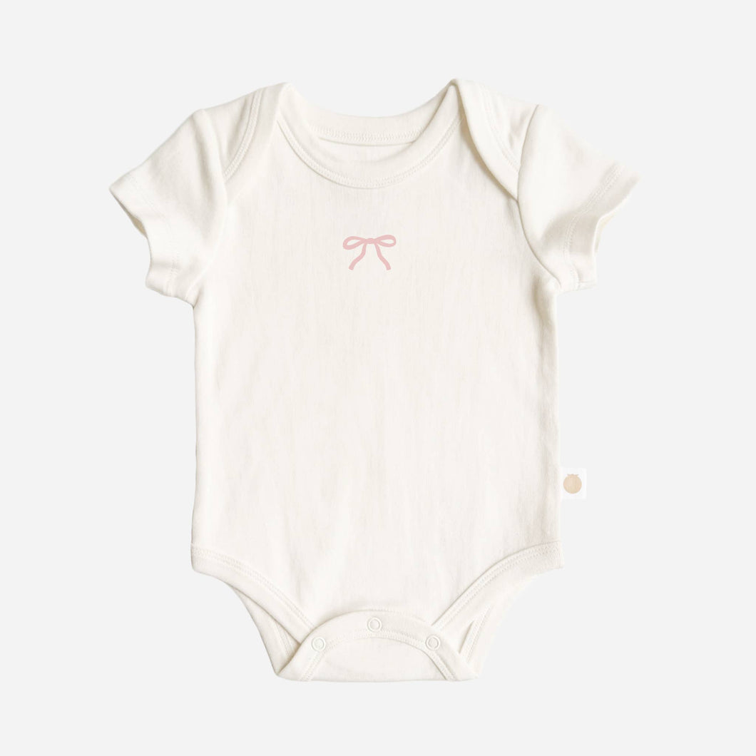 Onesie Pink Bow Baby Bodysuit Organic Graphic Tee Gift