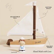 Load image into Gallery viewer, Wooden Sailing Boat &amp; Captain