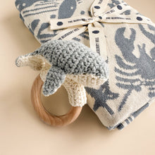 Load image into Gallery viewer, Teether Whale Cotton Crochet Rattle Baby Gift Spring Summer