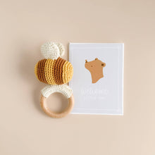 Load image into Gallery viewer, Teether Bee Cotton Crochet Rattle Spring Summer Baby Toy