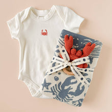 Load image into Gallery viewer, Teether Crab Cotton Crochet Summer Nautical Ocean