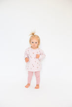 Load image into Gallery viewer, Pretty Pink Floral Puffy Oversized Sweatershirt and Rib Legging Pink Multi