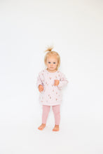 Load image into Gallery viewer, Pretty Pink Floral Puffy Oversized Sweatershirt and Rib Legging Pink Multi