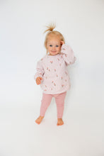 Load image into Gallery viewer, Pretty Pink Floral Puffy Oversized Sweatershirt and Rib Legging Pink Multi