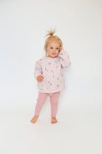 Load image into Gallery viewer, Pretty Pink Floral Puffy Oversized Sweatershirt and Rib Legging Pink Multi
