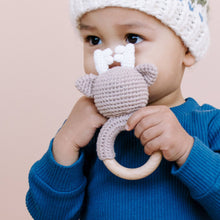 Load image into Gallery viewer, Teether Deer Crochet Cotton Rattle Baby Gift Fall Woodland
