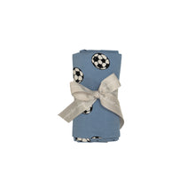 Load image into Gallery viewer, Soccer Swaddle Blanket Blue