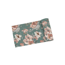 Load image into Gallery viewer, Woodrose Swaddle Blanket Green