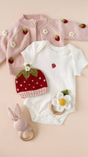 Load image into Gallery viewer, Cotton Strawberry Flower Cardigan, Blush | Baby Sweater