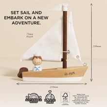 Load image into Gallery viewer, Wooden Sailing Boat &amp; Captain