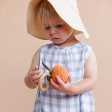 Load image into Gallery viewer, Teether Orange Cotton Rattle Fruit Baby Clementine Pumpkin