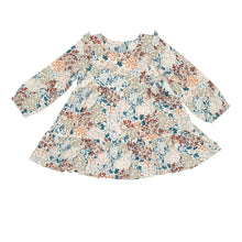Load image into Gallery viewer, Painted Fall Floral Ruffle Tiered Dress  And Legging Multi Pink