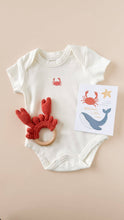 Load image into Gallery viewer, Teether Crab Cotton Crochet Summer Nautical Ocean
