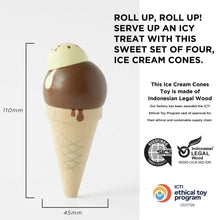 Load image into Gallery viewer, Wooden Ice Cream Cones Set