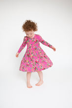 Load image into Gallery viewer, Dream Cottage Floral Twirly L/S Dress  Pink