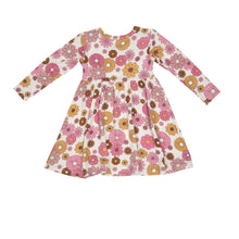 Load image into Gallery viewer, Retro Floral Twirly L/S Dress  Pink