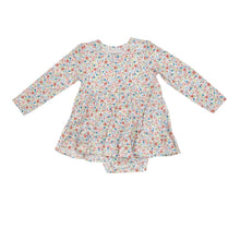 Load image into Gallery viewer, Dainty Floral Twirly Bodysuit Dress  Multi Pink