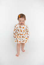 Load image into Gallery viewer, Pumpkin Spice Latte Twirly Bodysuit Dress Orange Mulit