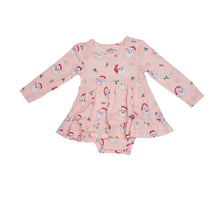 Load image into Gallery viewer, Vintage Santa Pink Twirly Bodysuit  Dress Pink Multi