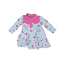 Load image into Gallery viewer, Fancy Cowgirl Cowgirl Bodysuit Dress  Blue