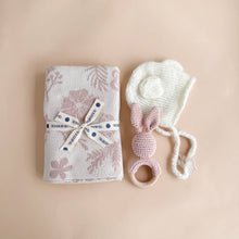 Load image into Gallery viewer, Teether Bunny Pink Crochet Rattle Spring Summer Baby Gift